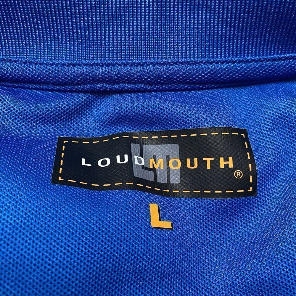 Loudmouth Golf Polo Shirt Women's Large Blue Gecko Tennis Athletic 4-Button - Picture 5 of 6
